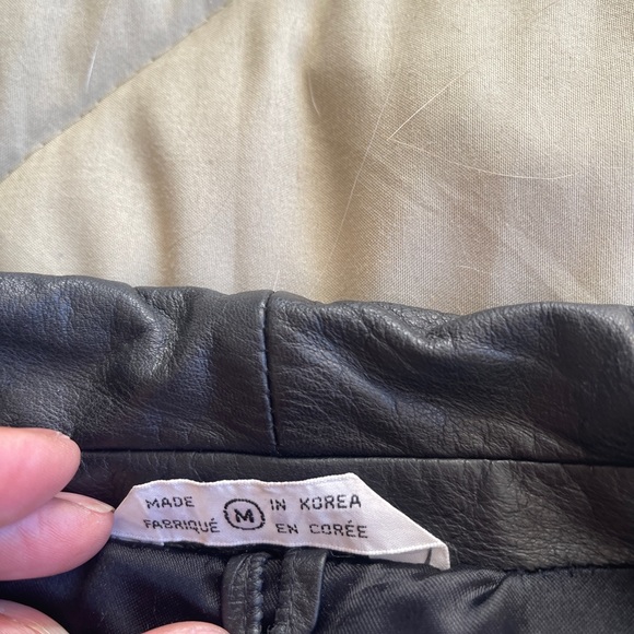 Wilsons black leather & rabbit fur vtg 80’s jacket size medium bat wing sleeves - Picture 6 of 14